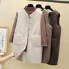 Autunno e inverno Auto-coltivazione Display Pelliccia Una grande tasca Particella Gilet di media lunghezza Cardigan da donna