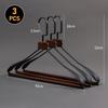 3Pcs Retro Metal Wood Hanger Wardrobe Wide Shoulder Non-slip Clothes Hangers Household Coat Pants Suits Drying Rack Organizer