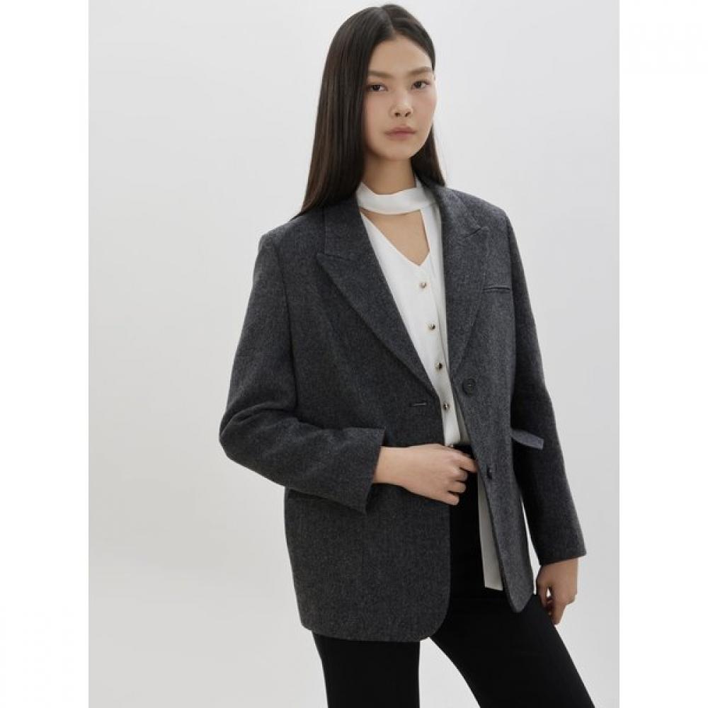 Cc Collect Однобортный пиджак из смесовой шерсти и альпаки C261msf101 dark gray/55