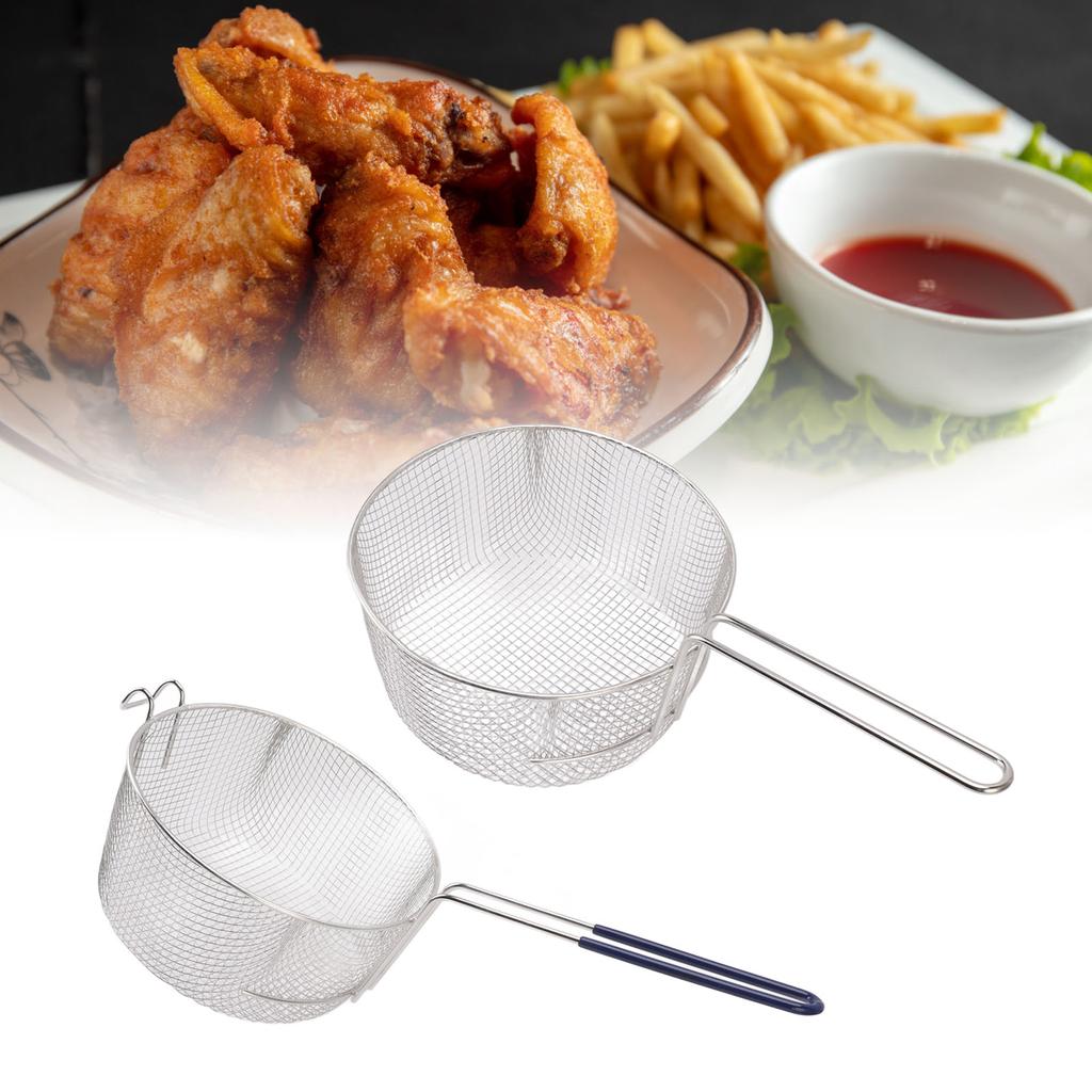 Fry Basket Frying Net Frying Basket Stainless Steel Long Handle Reusable Rust Resistant Fry Net for Fish Chicken Nuggets Fry Net