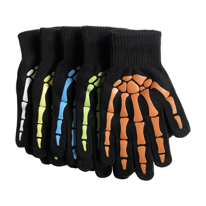Glowing Hand Claw Gloves Full Finger Gloves Adult Unisex Gothic Knitting Gloves