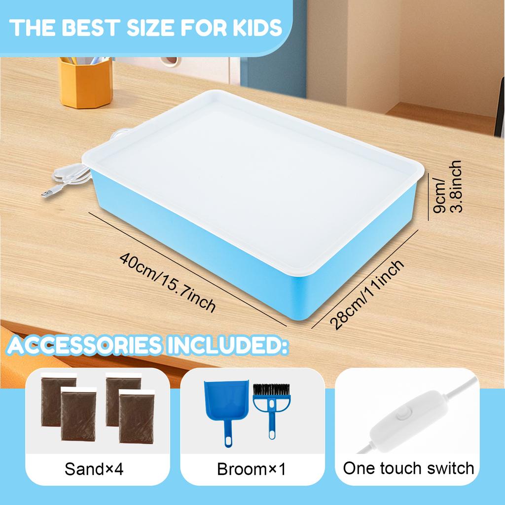 ABS children's handmade DIY sand painting box with built-in LED soft light imagination sand painting fun handmade art kit