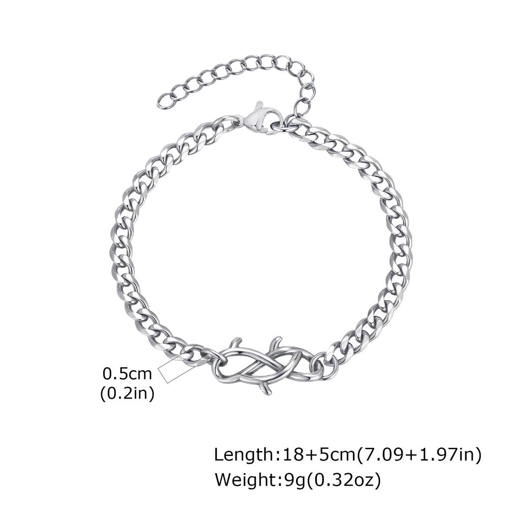 New Men's Chain Bracelet,Never Fade Cuban Chain Wristband,Casual Zircon Gift