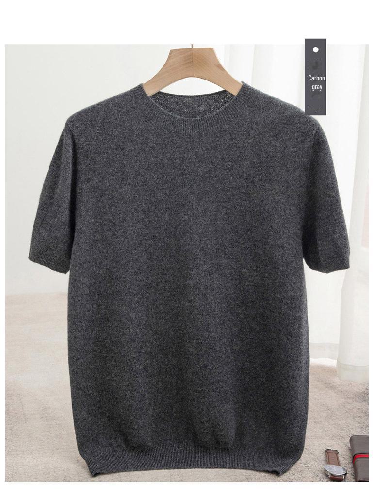 Мужской свитер с короткими рукавами из шерсти на осень и зиму XXL 2949₽