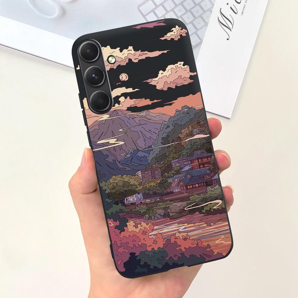 For Samsung Galaxy A55 Phone Case Samsung A55 5G SM-A556B Fashion Moon Pattern Soft Silicon Back Cover