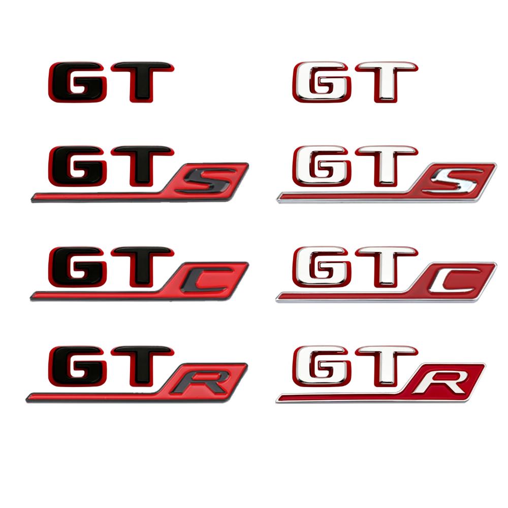 1Pc New style Two tone ABS Rear Trunk Decal Emblem Badge Sticker For GT R S C GTR GTS GTC C190 Car Accessories