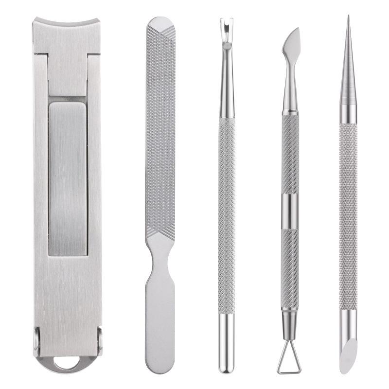 Nail Art Stainless Steel Universal Clipper Set - Double-Sided for Fingernails & Toenails