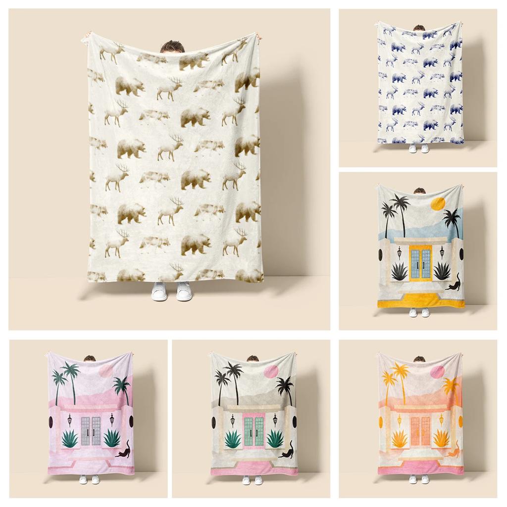 Home decoration plush Sofa blanket Anime animals Bedspread on the bed anime fluffy soft blankets thick blanket for winte