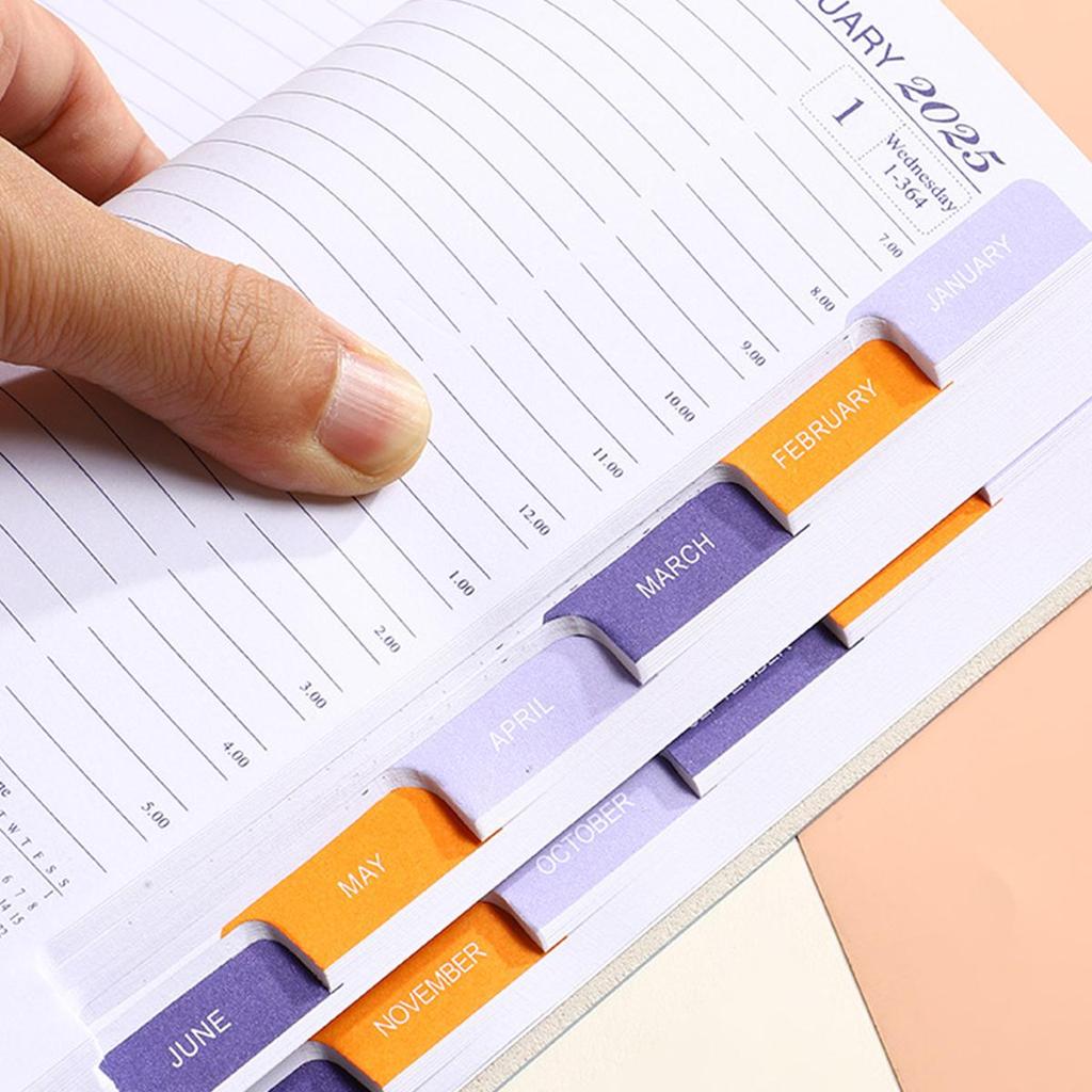 (Logo Engraving Possible) 2025 Soft Leather Business Schedule, Student 365-day Daily Planner, Record Book, Memo, English Inner Pages