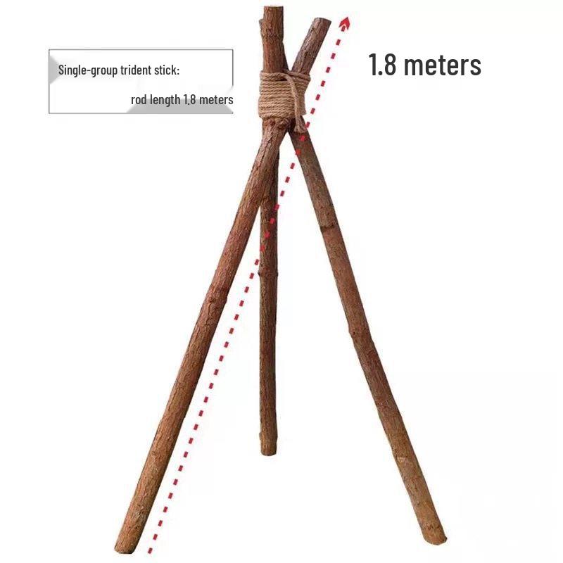 Wooden Tripod Camping Rack for Pots & Bonfire Parties