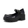 Women's Mary Jane College-Style Slim Leather High Heels with Thick Soles - Lolita JK Uniform Shoes