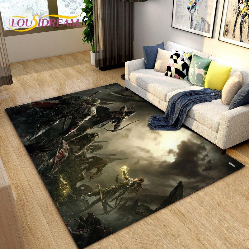 Alfombra grande para gamers de The Elder Scrolls, ideal para sala de estar, dormitorio, sofá, decoración, antideslizante para niños.