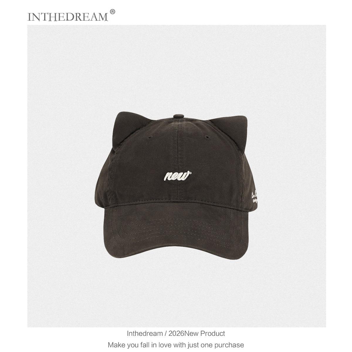 

Japanese Cartoon Cute Cat s Ears (Steamed Cat-ear Shaped Bread) Baseball Cap Women s Sweet Versatile Wide Brim Duck Tongue Small Face Black Hat Adjustable 52-59cm серый