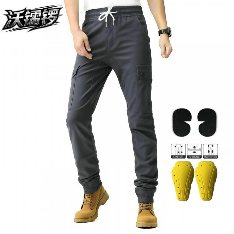 Herren Motorrad-Fahrhose Mit Knieschutz Taktisches Cargo-Design Baumwolle Outdoor Motorrad Schutzhose