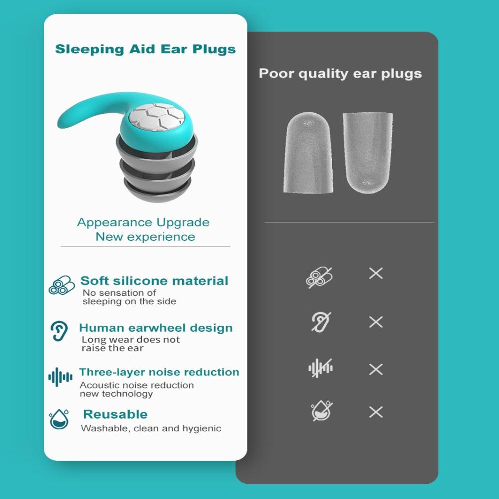 Dopuri de urechi impermeabile pentru înot, dopuri de urechi din silicon pentru reducerea zgomotului, înot, somn