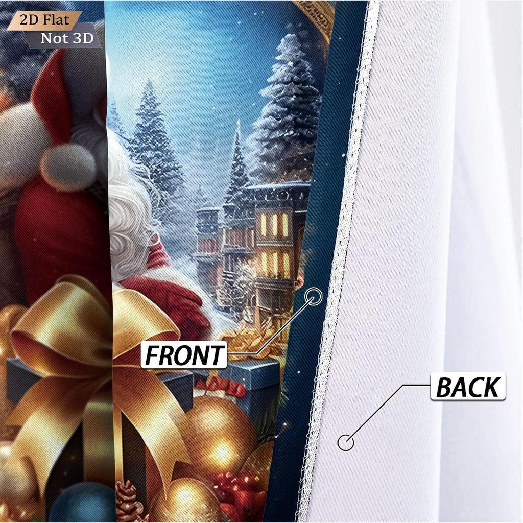 Customizable 3D Santa Christmas Blackout Curtains - High Precision Polyester with Sun Protection