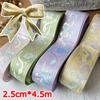 2.5cmx4.5m/Roll Packaging Ribbons Decorative Multiple Colors Brooch Badge Hot Stamping Pattern Headwear Hat Cartoon Gift Box