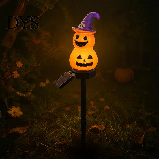 Solar Fairy Tale Yard Decor Halloween Pumpkin Light, Ghost Garden Stake Waterproof Lamps LED Pathway Light for Patio Lawn Autumn