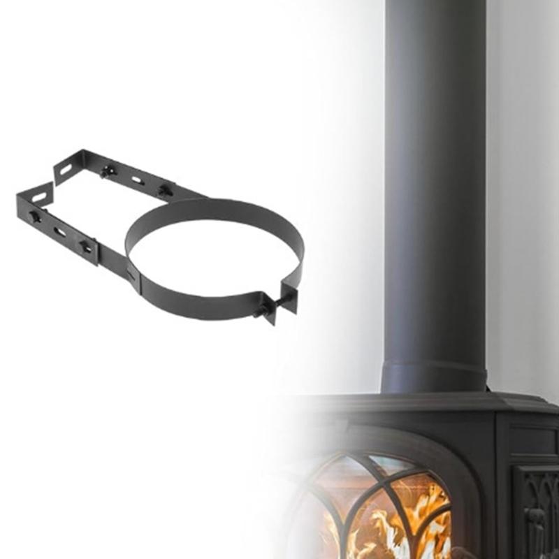 Adjustable Fireplaces Fixing Chimney Pipe Holder Portable Fireplaces Flue Liner Clamps Wall Support Chimney Pipe Bracket