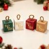 11pcs Christmas Cube Gift Boxes with Rope Loop Handle, Red Green White & Kraft Paper Favor Boxes,Mini Holiday Gift Packaging