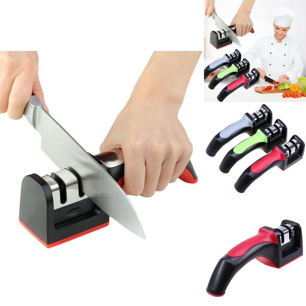 Stages For 2 Kitchen Knife Sharpener Sharpening Stone Tools Carbide Ceramic