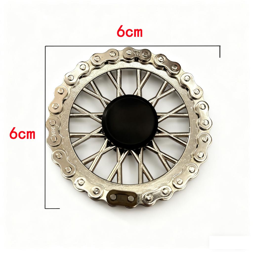Engranaje de Volante de Metal Cadena Giroscopio Giroscopio de Punta de Dedo Piñones Juguetes Fidgets Juguetes Anti-estrés para Moverse Spinners de Dedo Juguetes de Ejercicio para Dedos Navidad