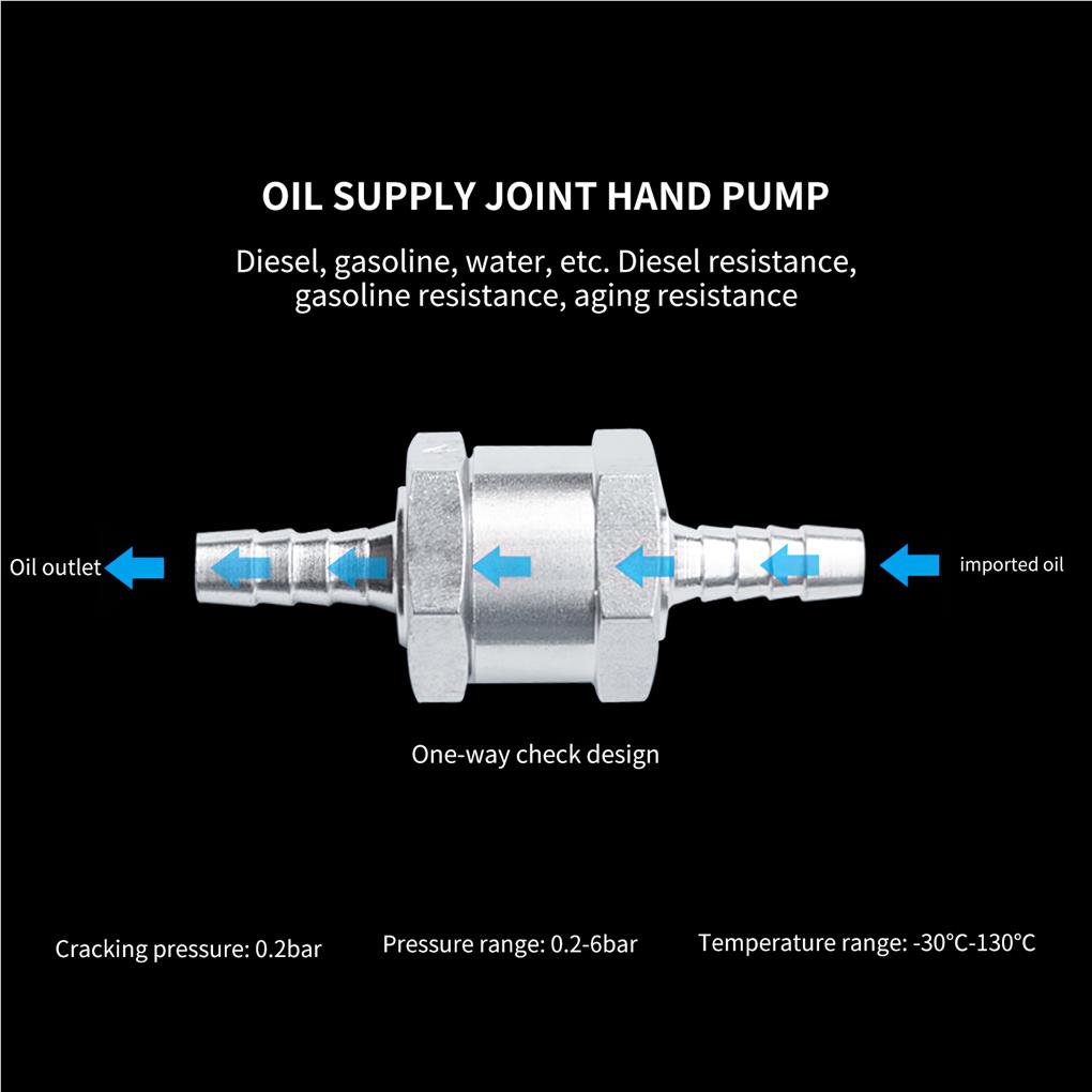 Car One-way Check Valve Vehicle Oil Tube Parts Replace Fittings Aluminum Alloy 6mm Non Return Valves Modified Component