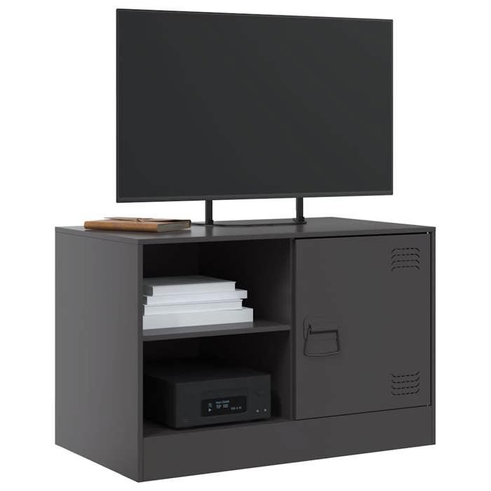 VidaXL Meubles TV 2 pcs noir 67x39x44 cm acier, banc TV, meuble télé, meuble multimédia, buffet TV, meuble hifi, centre de 841692
