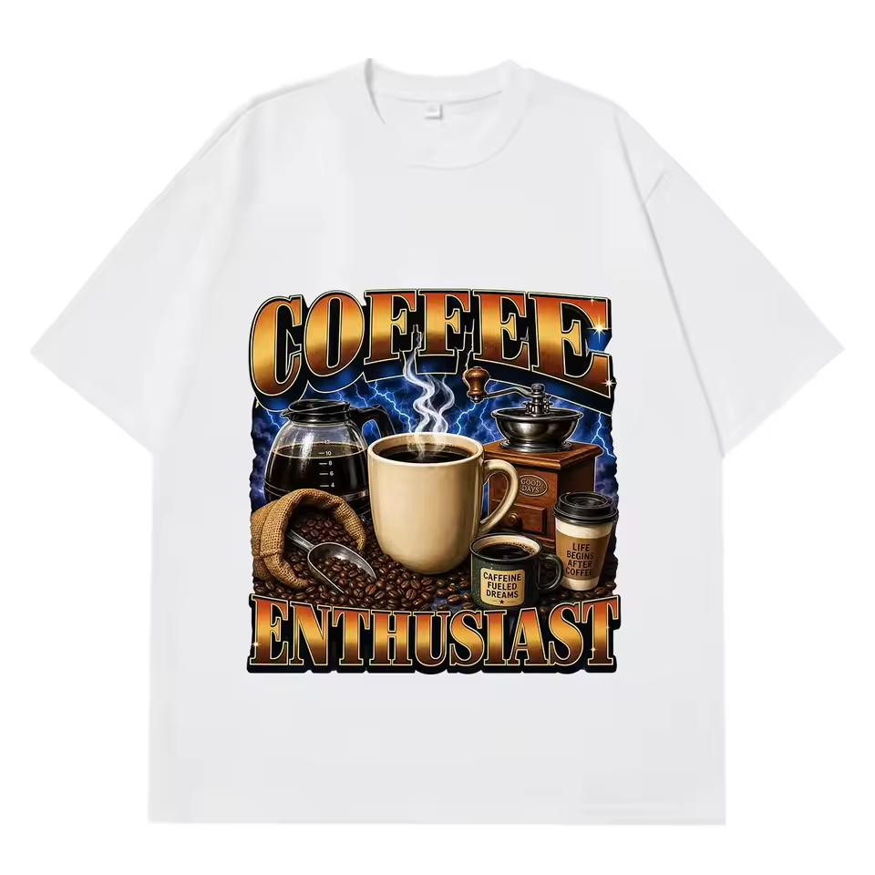 Coffee Enthusiast Funny Meme T ShirtWomen Fashion Hip Hop T-shirt Summer Short-sleeved Loose Casual Vintage T-shirts