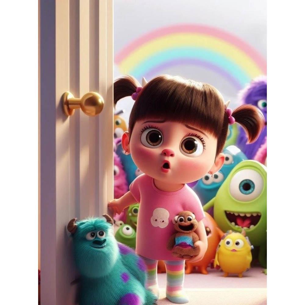 2026 Neues Disney Monster AG Diamantstickerei Cartoon Runde Diamantmalerei Neues Mosaik Puzzle Strasssteine Heimwanddekoration