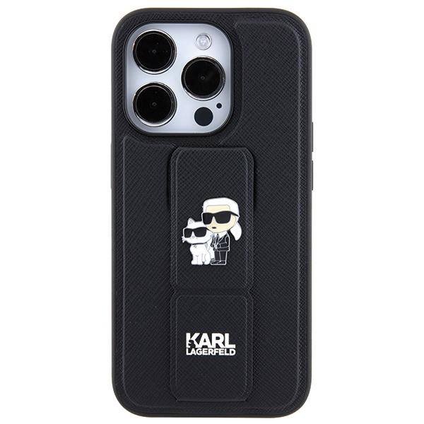 Karl Lagerfeld Klhcp13Lgsakcpk Iphone 13 Pro / 13 6.1 Czarny/Black Hardcase Gripstand Saffiano Karl&Choupette Pins
