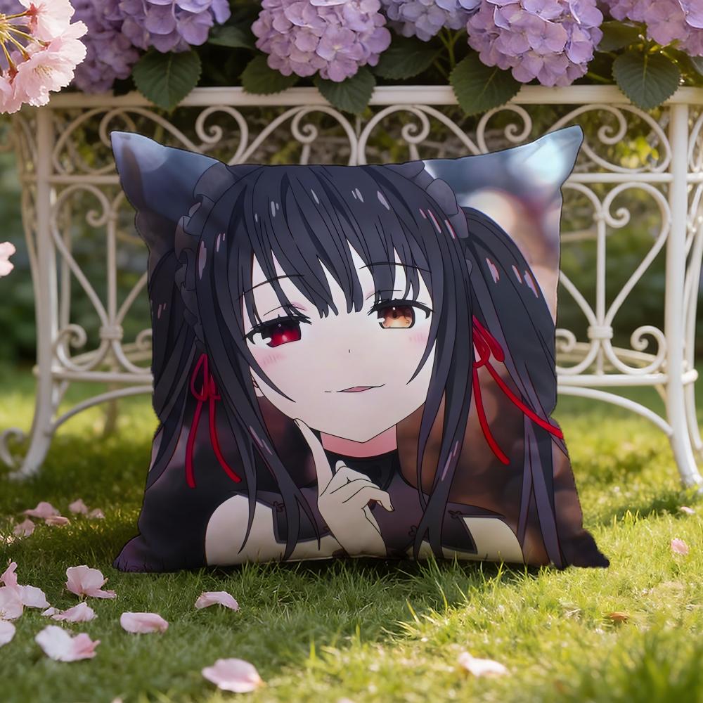 Anime D-Date A Live Cushion Cover Home & Car Dual-Scene Pillow Cover: Reversible for Premium Comfort