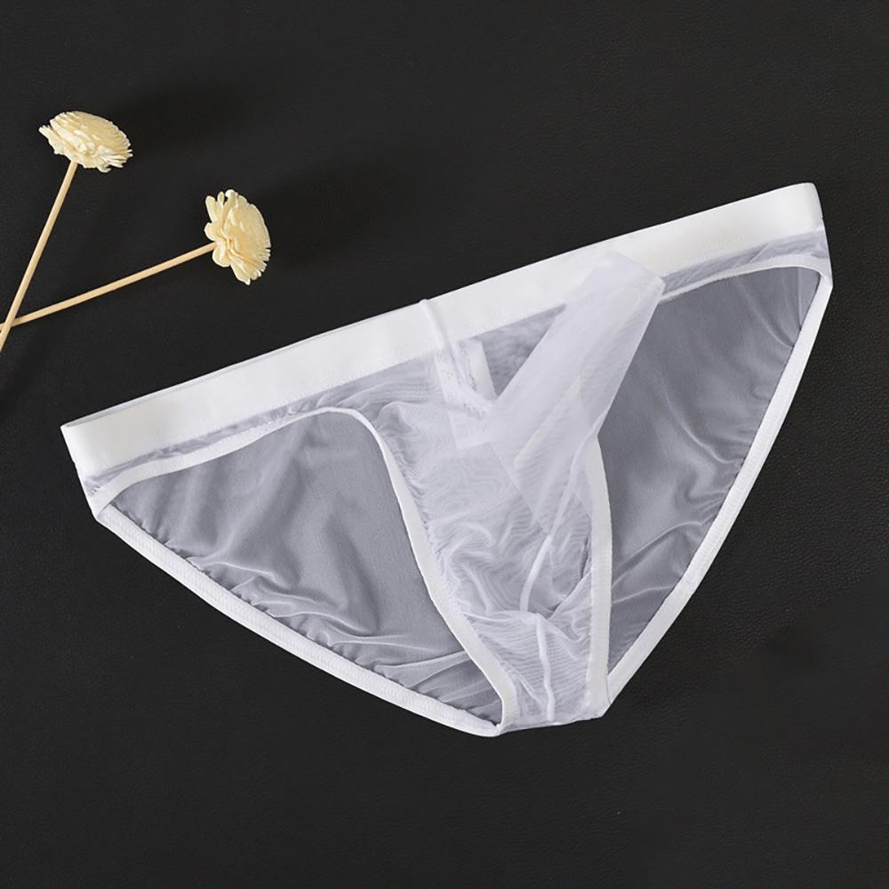 Large Size Mens Underwear Sexy Elephant Nose Briefs Ultra Thin Mesh Bikini Knickers Seamless Elastic Lingerie Panty Comfortable Fit