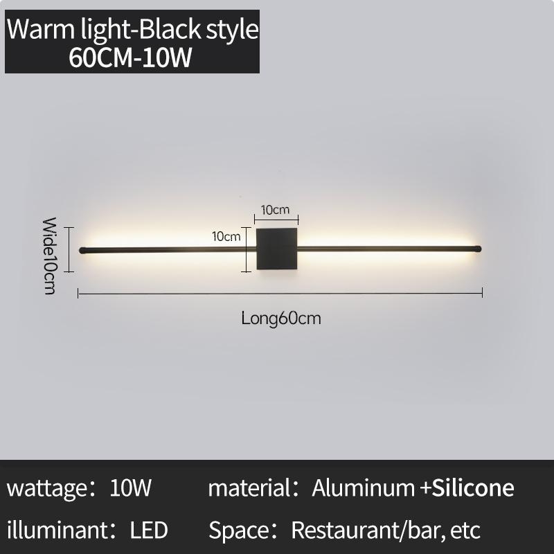 Modern LED Wall Lamp Minimalist Led Light Bedroom Bedside Long Strip Wall Sconces Living Room Sofa Home Indoor Lighting Fixture