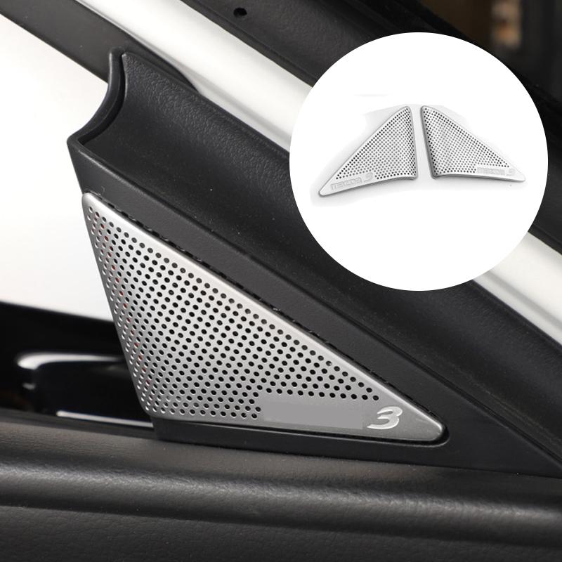 STAINLESS STEEL INTERIOR DOOR SPEAKER BEZEL COVER GARNISH FOR MAZDA 3 MAZDA3 2019-2022 ACCESSORIES CAR STYLING Car Audio Speaker оранжевый