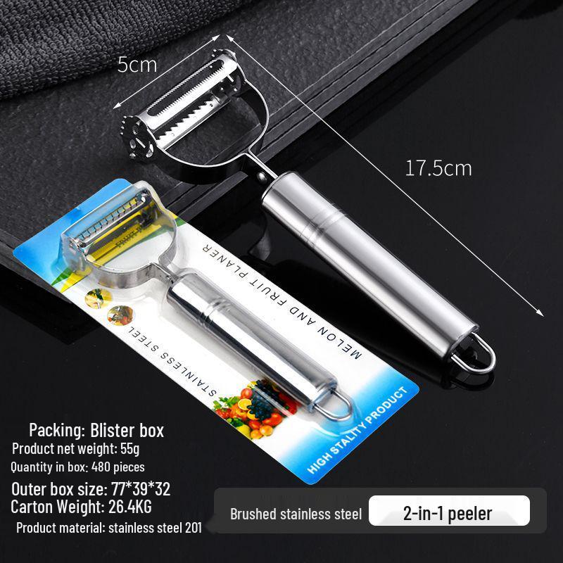 Stainless Steel Dual-Head Peeler & Vegetable Grater