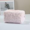 Cute Large Capacity Velvet Makeup Bag Portable Soft Fur Cosmetic Storage Bag Puffy Cosmetics Pouch Stationery Storage