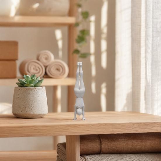 Inverted Girl Figurine, 3D Printed Inverted Athlete Statue, White Sporty Girl Sculpture for Home Table Shelf Decor