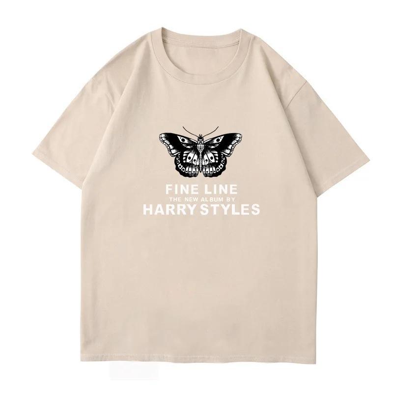 Harry Styles Womens Butterfly Printed Tshirt Summer Fashion Cotton Casual Top Womens Y2K Retro Street Tshirt Clothing Top