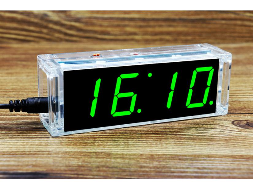 Light-Controlled 1-inch LED Nixie Tube DIY Digital Clock Kit with Microcontroller and Case