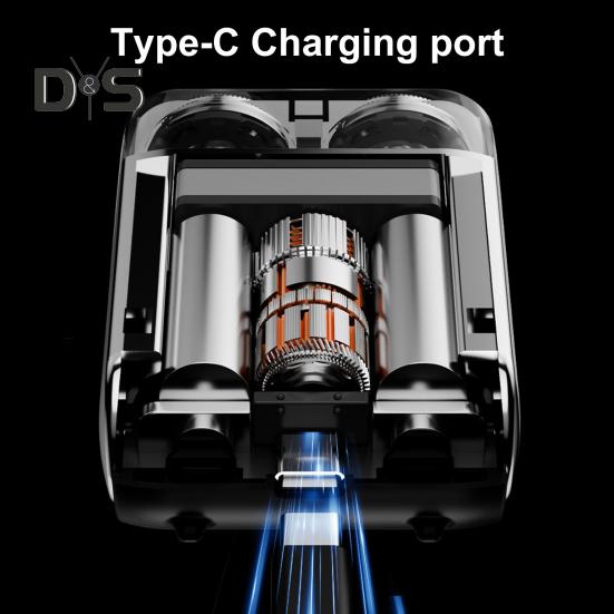 Men Electric Shaver IPX7 Waterproof Mini Pocket Size Shaver USB Rechargeable Cordless Rotary Shaver High-Speed Motor LED Display Portable Shaver