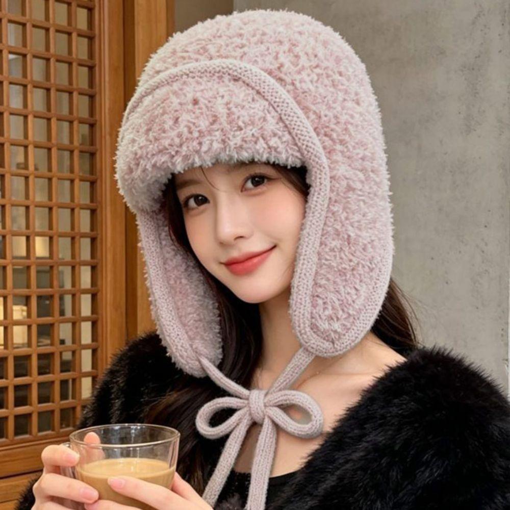 Windproof Winter Hat Warm Lei Feng Hat Cute Knitted Wool Hat  Autumn Winter