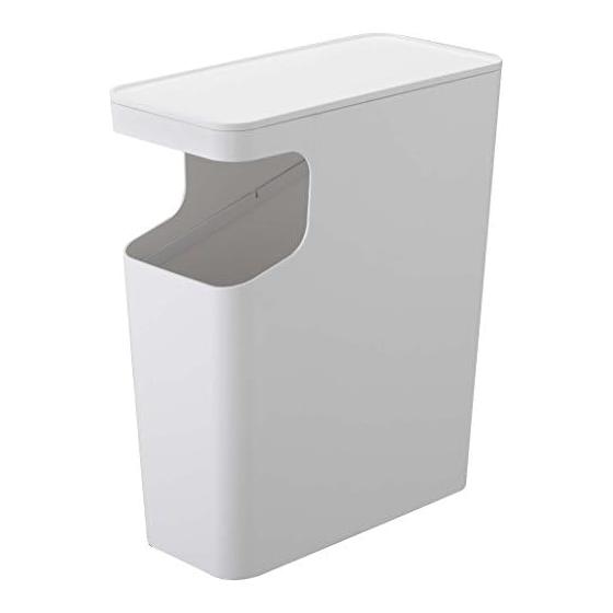 Yamazaki Jitsugyo Dust Box & Side Table White W38 x D18.5 x H45cm Tower Trash Can Night Table 3988