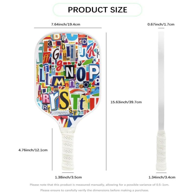 Pickleball Paddle Fiberglass Digital Print Adult Outdoor Sports Trendy Unique Design