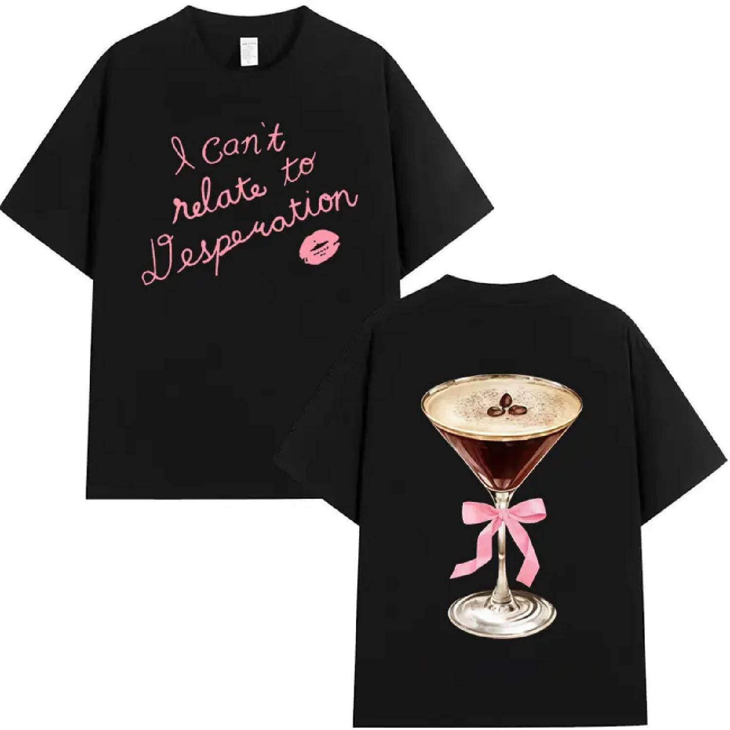 

Sabrina Carpenter Espresso Album Mens T-Shirts High Quality Merch Harajuku O-Neck Hip Hop Short Sleeves Shirts Unisex Streetwear S чёрный