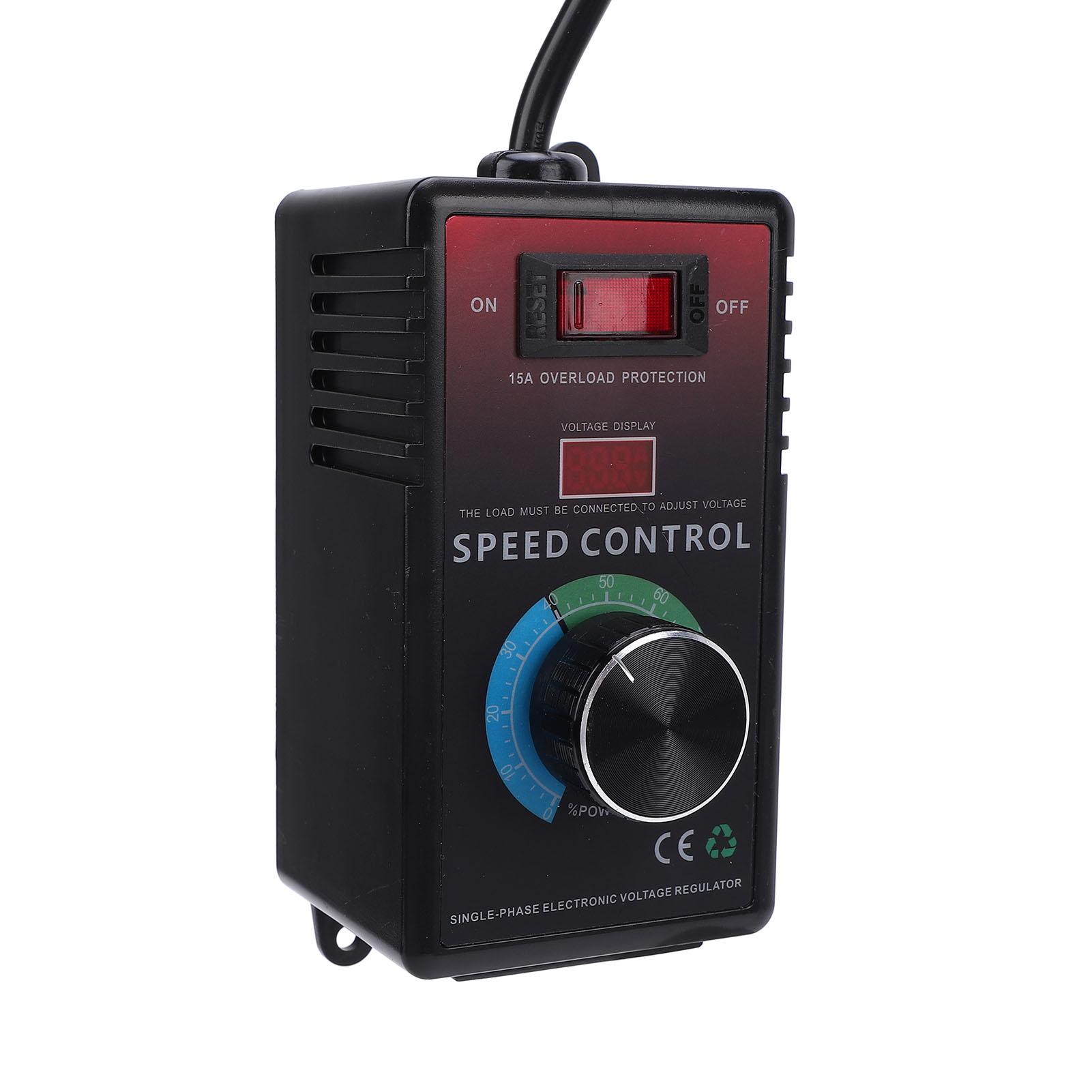 Regolatore di Tensione Elettronico con Interruttore 15A Protezione da Sovraccarico Regolatore di Velocità per Ventola Smerigliatrice Angolare