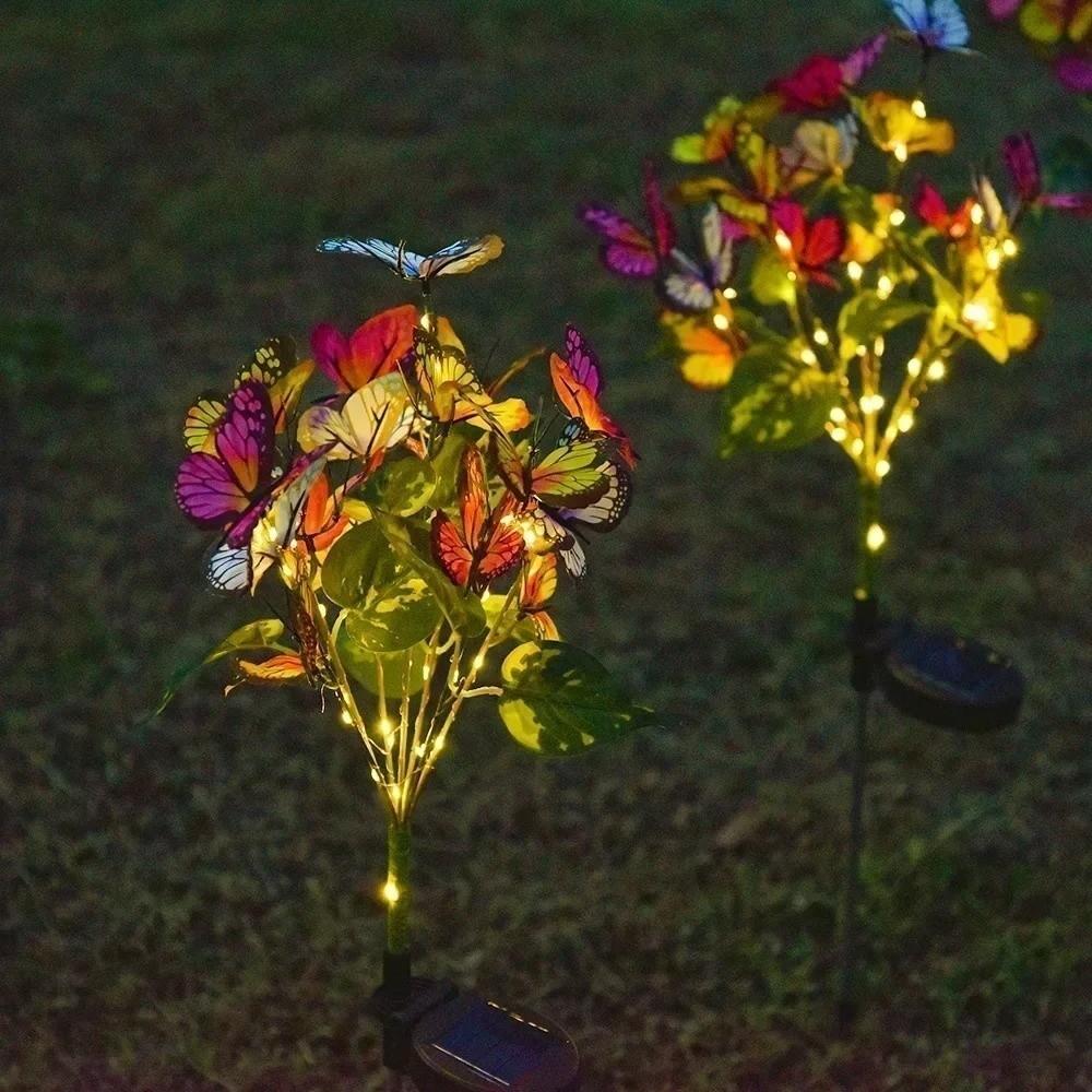 Solar-Powered Butterfly Tree Light Simulation Festoon Fairy Lights Landscape Lighting  Home Garden