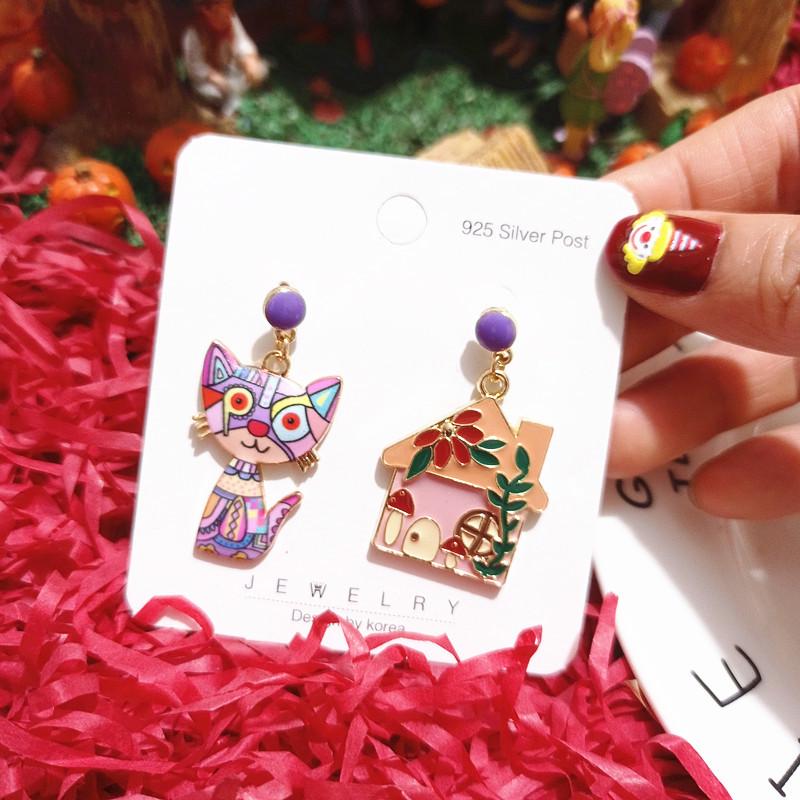 

Серия «Кошка-раб»: Асимметричные серьги-кошки из серебра 925 пробы для женщин