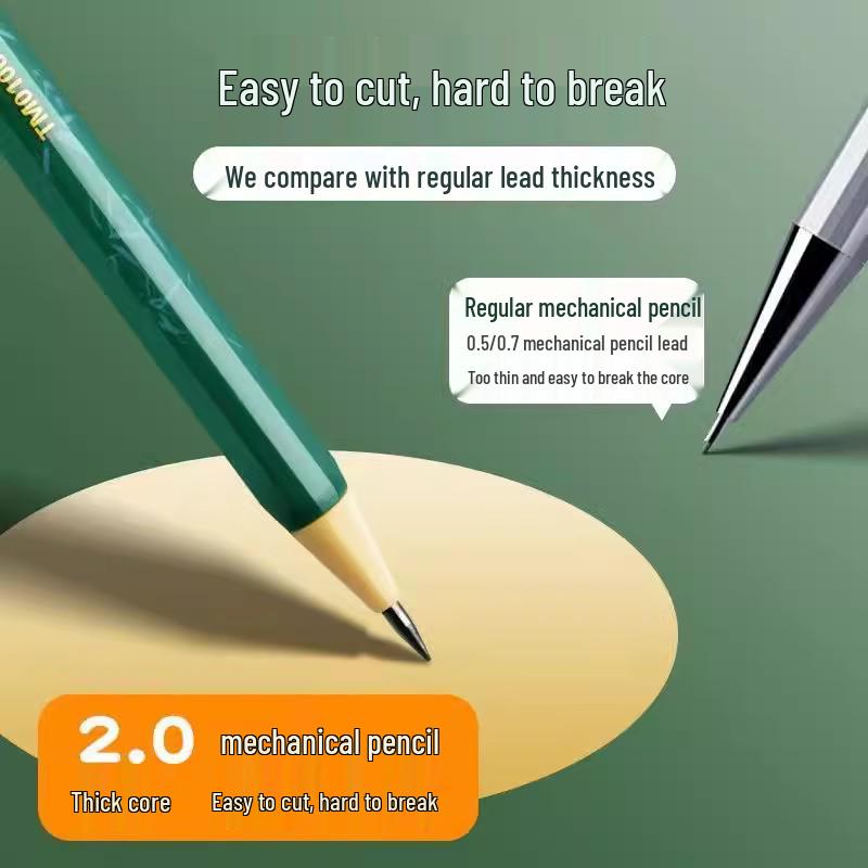Tian Zhuo 2.0mm Push-Button Mechanical Pencil with 2B Lead for Elementary Students