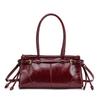 2026 Nova Bolsa Transversal de Ombro Feminina Estilo Lux Bost Macio Bolsa de Motociclista Fashi Camadas de Couro Cera de Óleo Alça Única